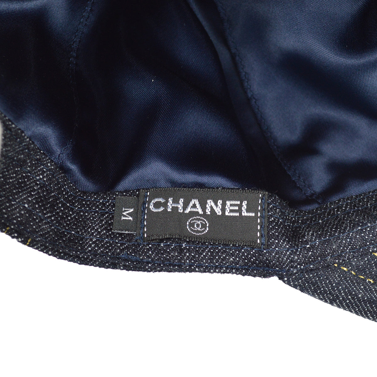 Chanel Indigo Denim Cap Hat Small Good 