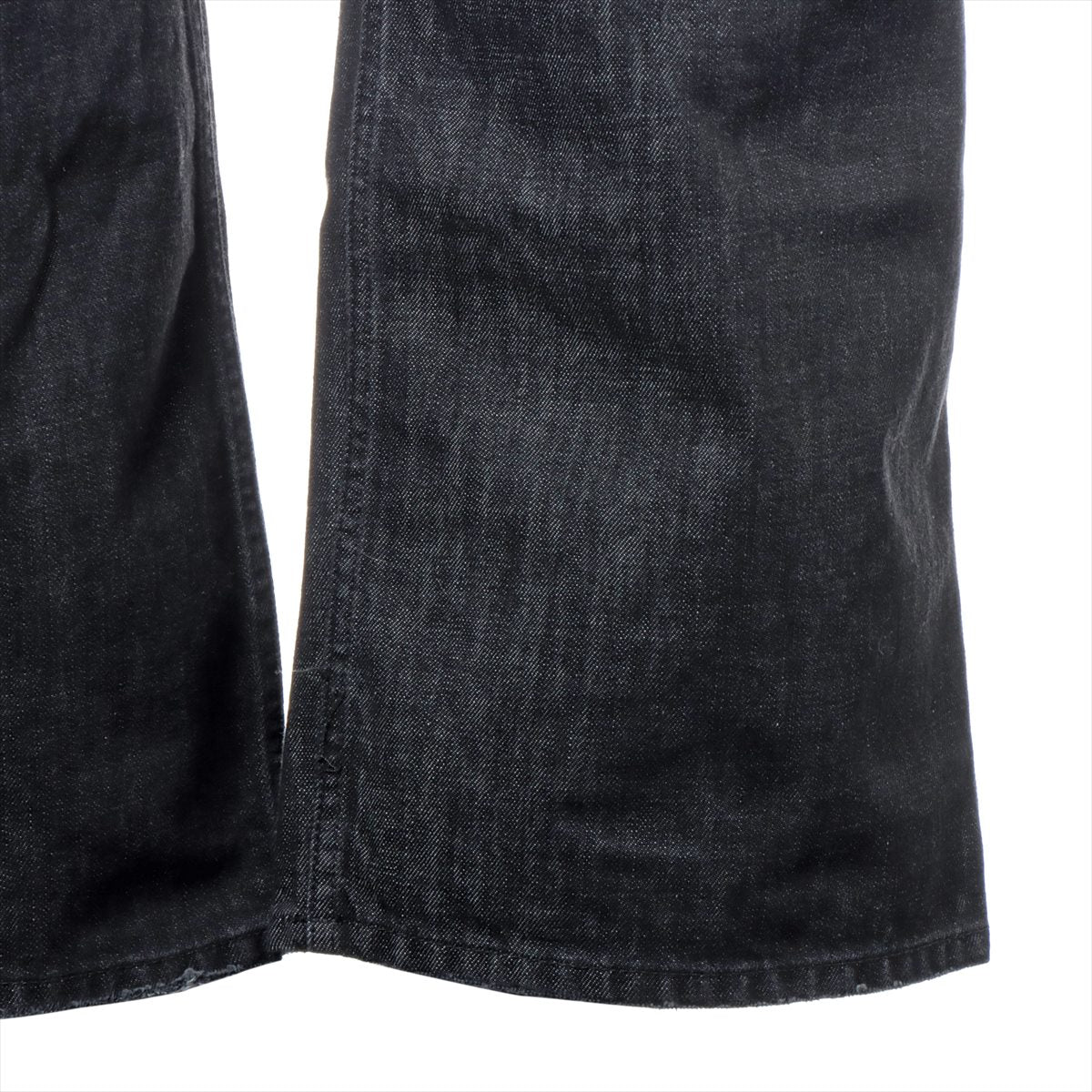 Balenciaga 21 years Cotton x Polyester Denim Pants XS Men Black 697833 Destroy Processing Super Baggy