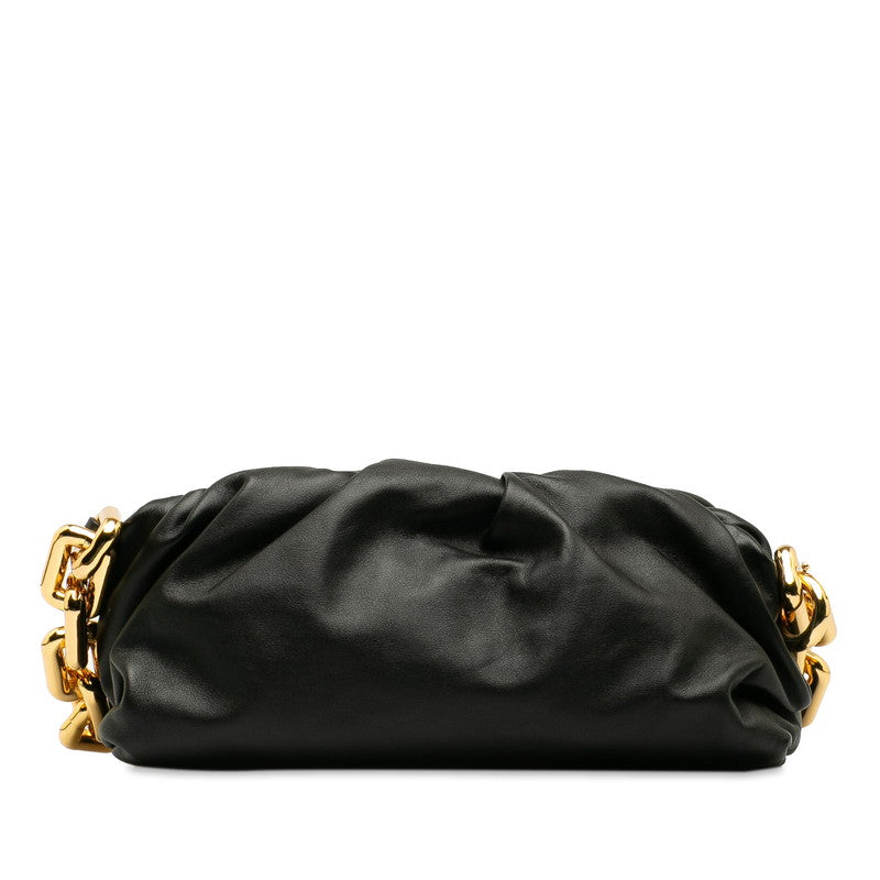 BOTTEGAVENETA The Chain Pochette Chain One-Shoulder Bag Black Leather  BOTTEGAVENETA