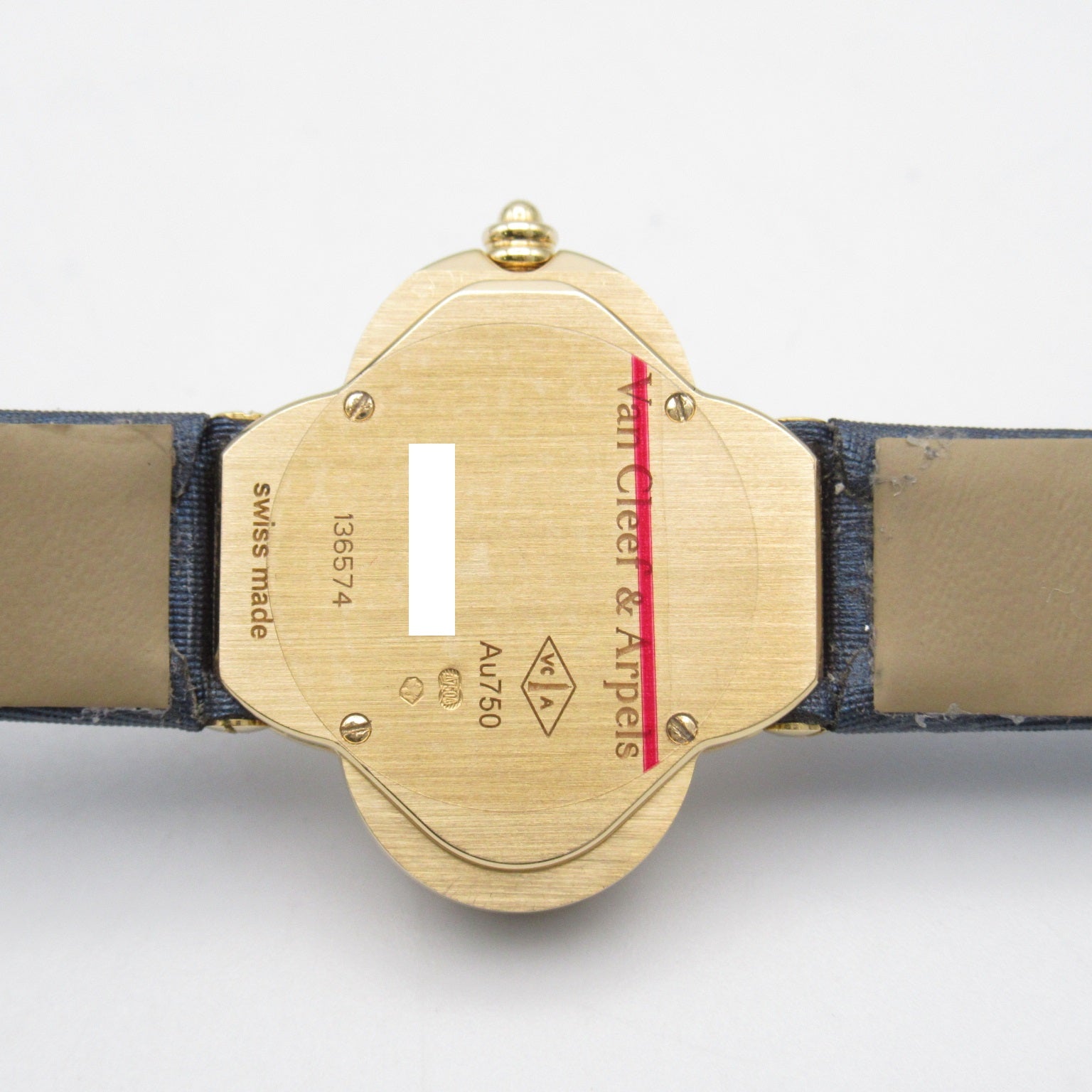 Van Cleef & Arpels Van Cleef & Arpels Alhambra Watch Watch K18 (yellow g) Leather Belt  White S VCARD22000