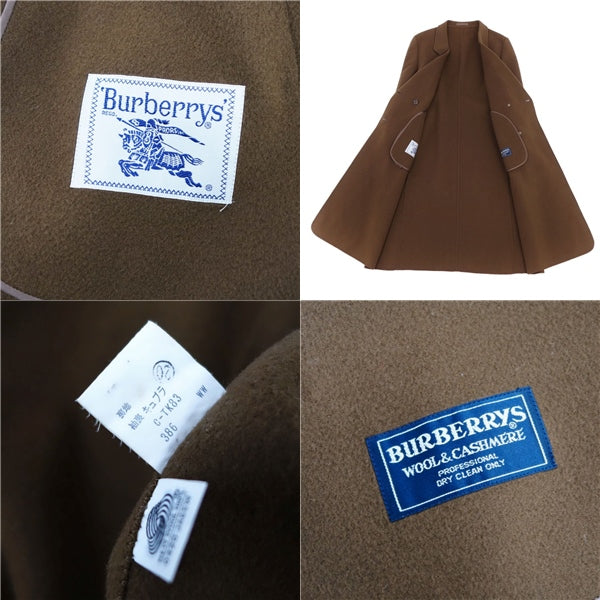 Vint Burberry s Long Coat Double Bristle Wall Cashmere Landless  11AB3 (M Equivalent) Brown  BROWN