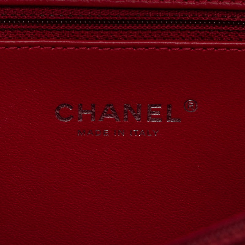 Chanel CC Filigree Chain Shoulder Bag Vanity Bag White Black Canvas  CHANEL