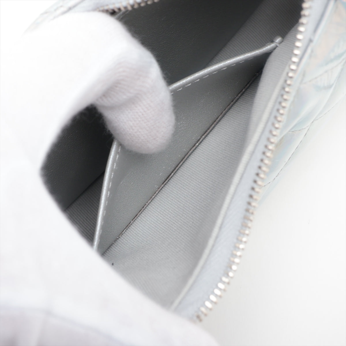 Chanel Matrasse Iridescent Mirror Goth S Chain Shoulder Bag Aurora Silver G  AP3691