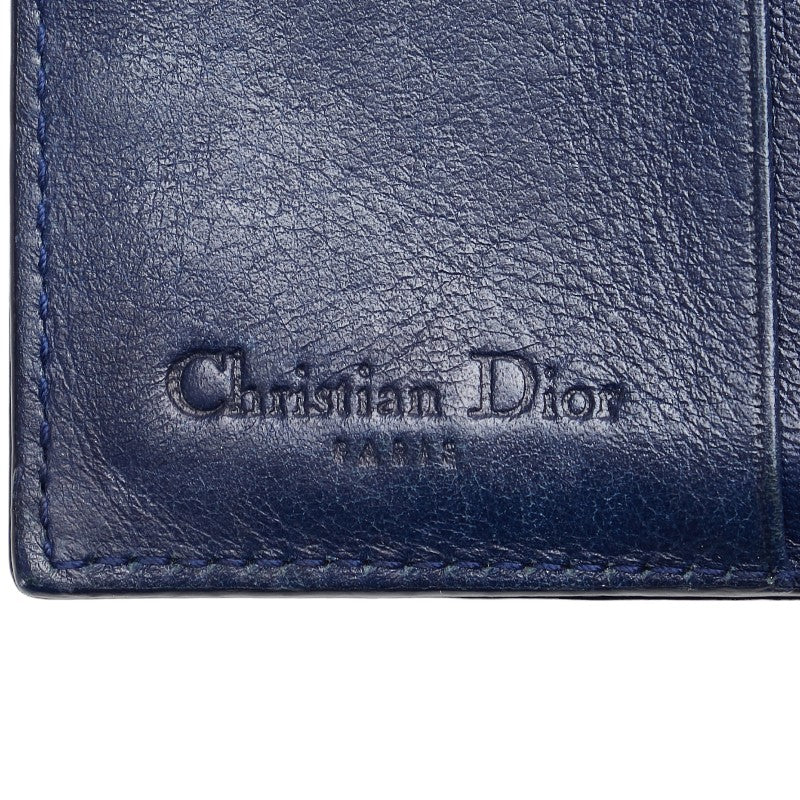 Dior Canarium Three Fold Wallet Navy Patent Leather  Dior