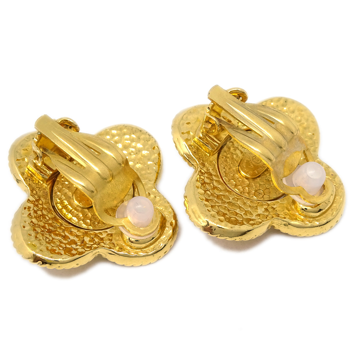 Chanel Earrings Clip-On Rhinestone Gold 95A