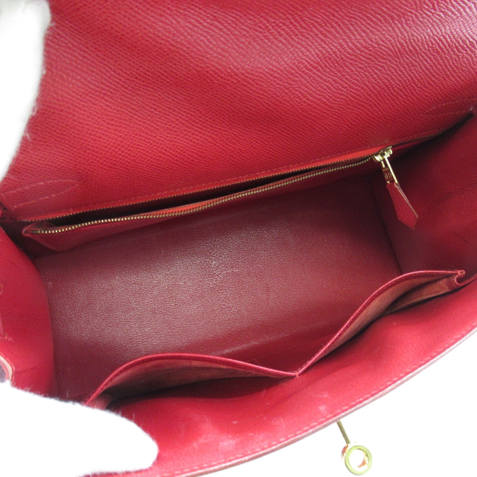 Hermes Hermes Kelly 28 Rousseff Handbag Handbag  (Bosque) Courchevelly  Red