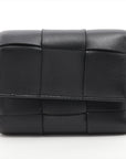 Bottega Veneta Maxine Introduction Leather Compact Wallet Black