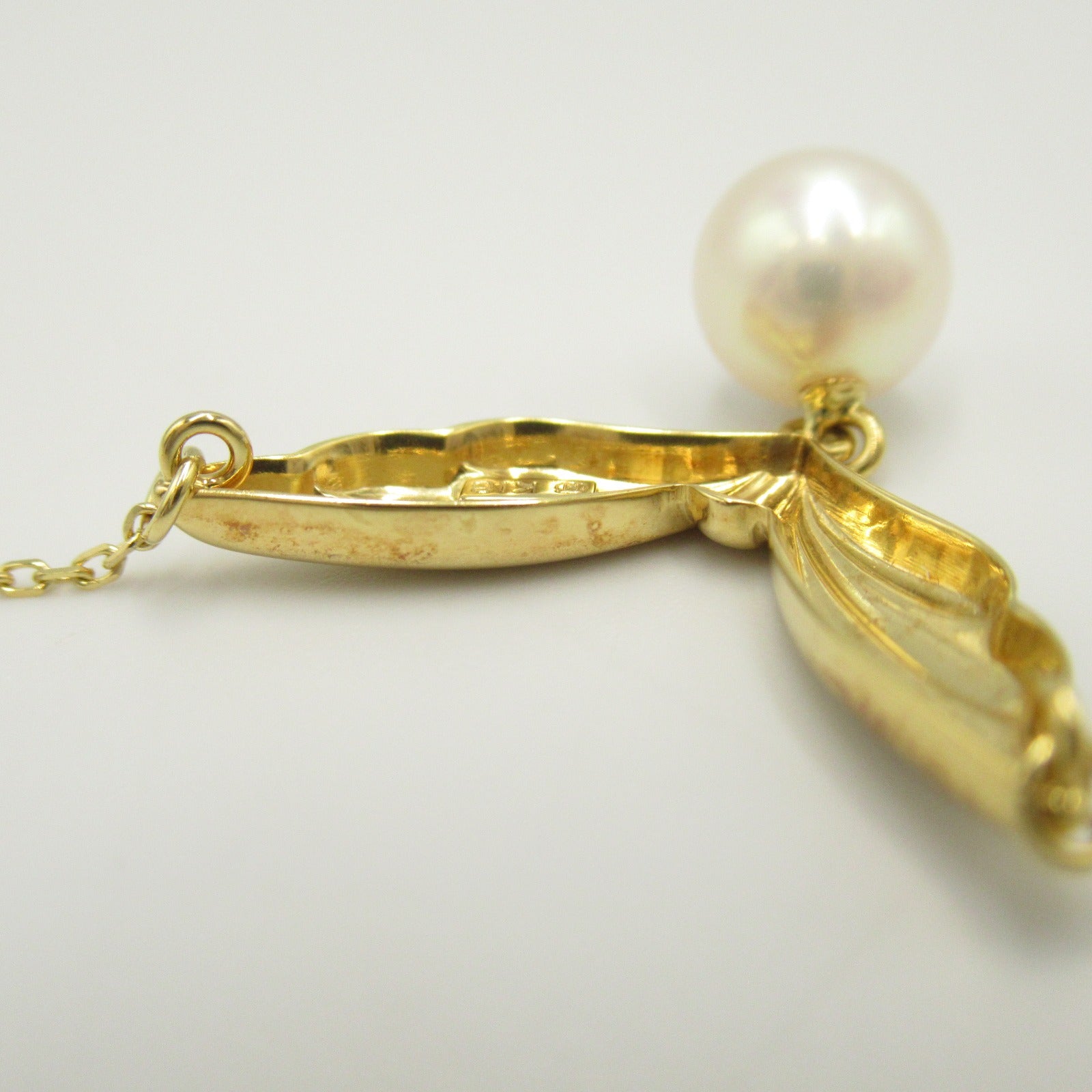 Micimoto Pearl Necklace K18 (Yellow G) Pearl  White Collar