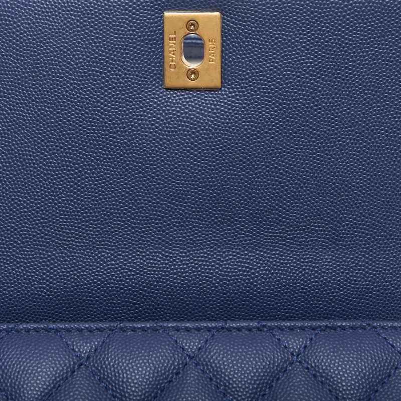 CHANEL Matrasse Coco Handle 2WAY Handbag Caviar S Blue  Handbag  Shoulder Bag Ladies Handbag Hybrid 【 Ship】 Ladies Handbag Ladies Handbag Ladies Handbag Ladies Handbags