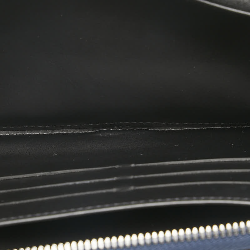 Louis Vuitton LV Cup Zippie Organizer Round Fashner Long Wallet M80709 Black Navy Leather Mens LOUIS VUITTON