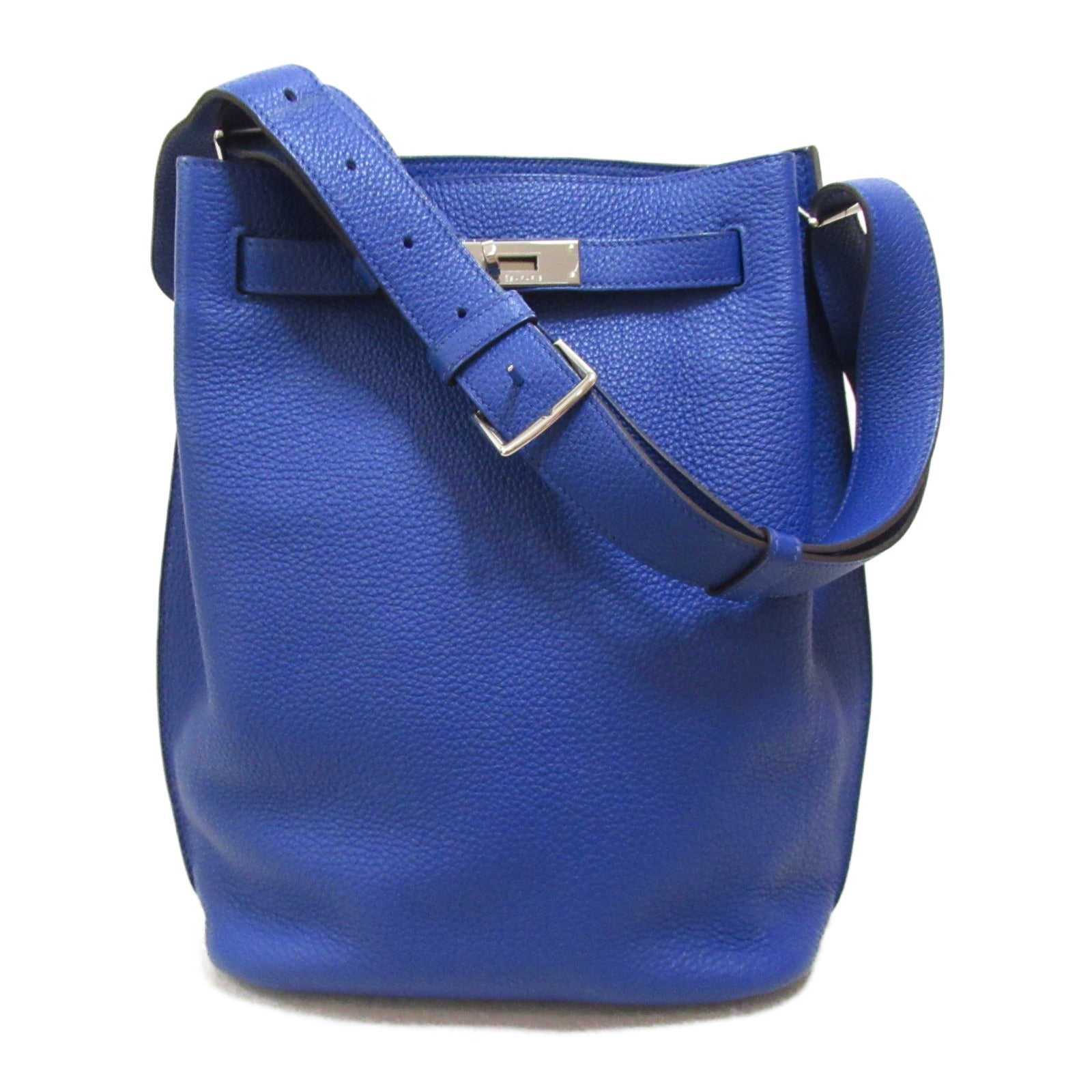 Hermes Hermes Soccer Blue Electric Shoulder Bag Shoulder Bag Leather  Clemence  Blue