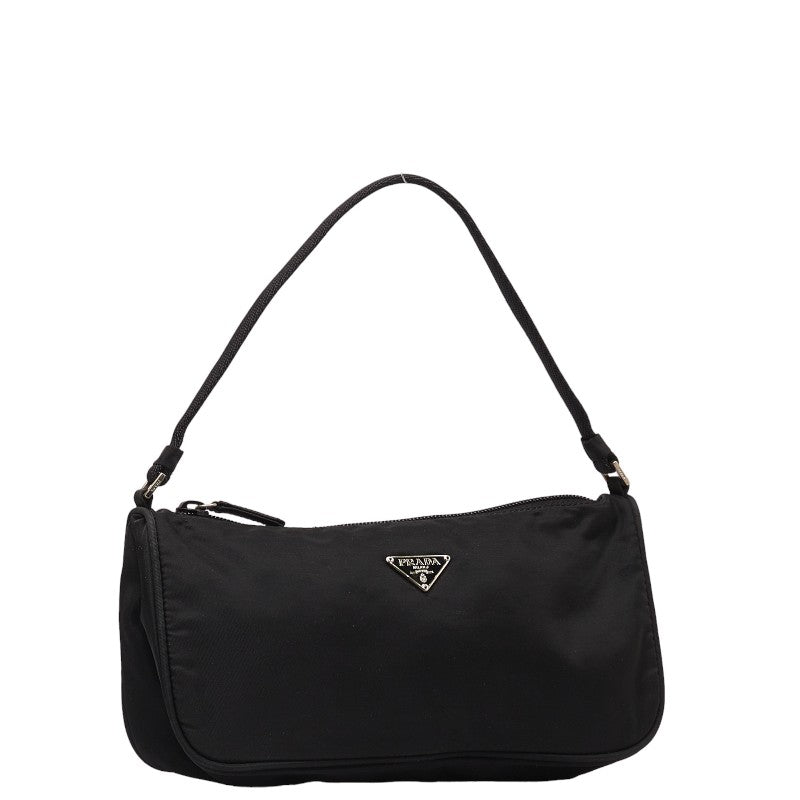 Prada Triangle Logo  Pouch Mini Handbag Black Nylon  Prada