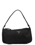 Prada Triangle Logo  Pouch Mini Handbag Black Nylon  Prada