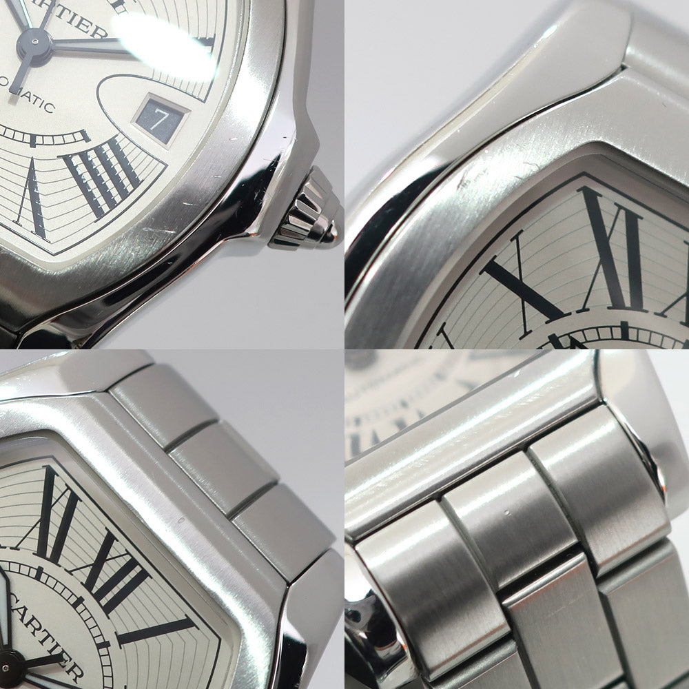 Cartier  Roadster LM Silver  W6206017 Stainless Steel SS Automatic Rolling 41mm Analog  Mens  Watch Console Only