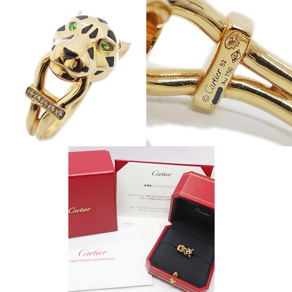Cartier Panther Du Cartier Ring Panther 750YG Ring 52 About 8.7g Diamond Yellow G K18 Jewelry B4096700 Gold