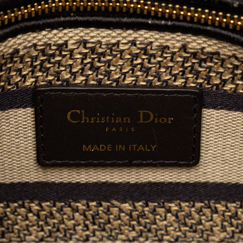 Dior Leopard 手提包 2WAY 黃色黑色帆布女士 Dior