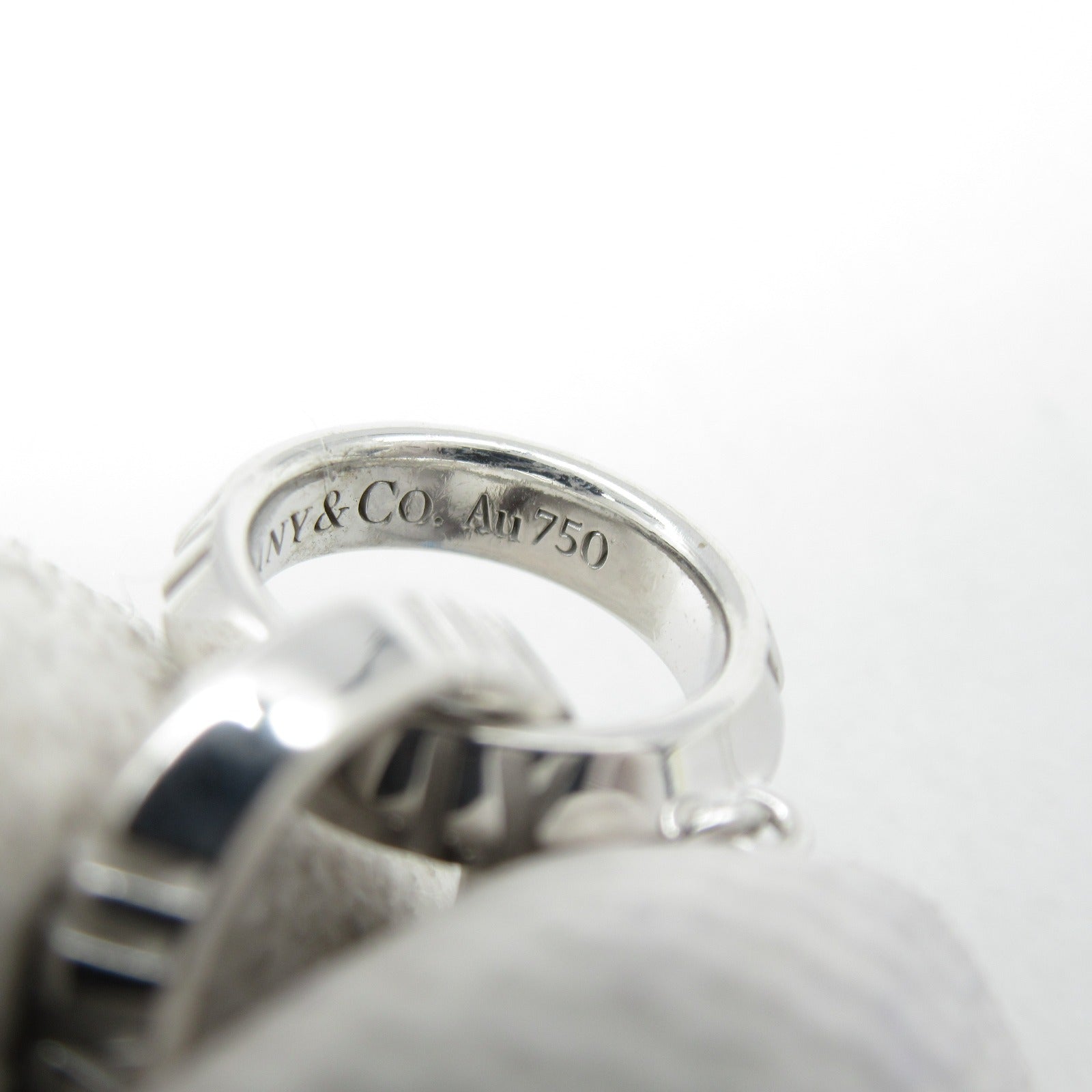 TIFFANY&CO Atlas X Close Interlocking Necklace Collar Jewelry K18WG (White G)  Silver
