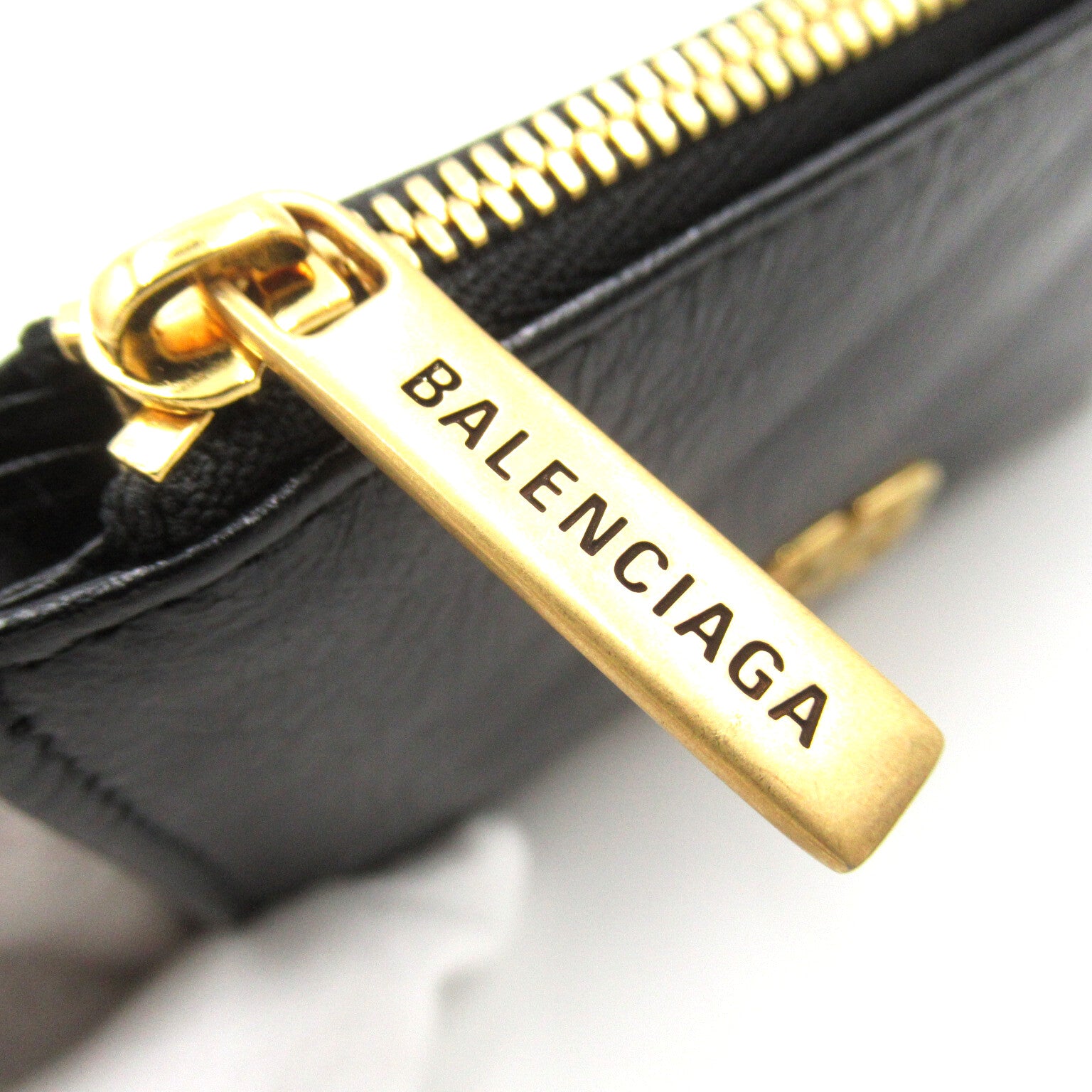 Balenciagaga BALENCIAGA Coin Case Wallet  Leather  Black 7654652AAXB1000