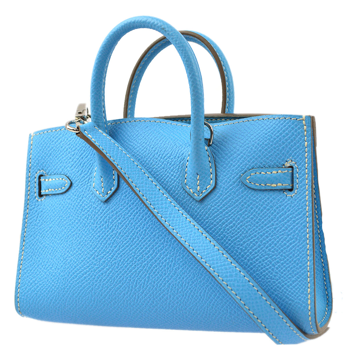 Hermes * Celeste Epsom Tiny Birkin 15 2way Shoulder Handbag