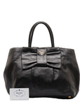 Prada Ribbon Handbag Bag BN1601 Black Leather  Prada