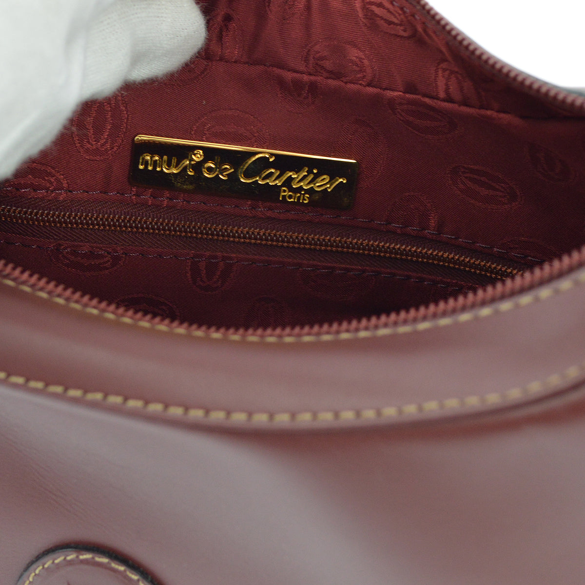 Cartier Bordeaux Must De Cartier Hobo Shoulder Bag