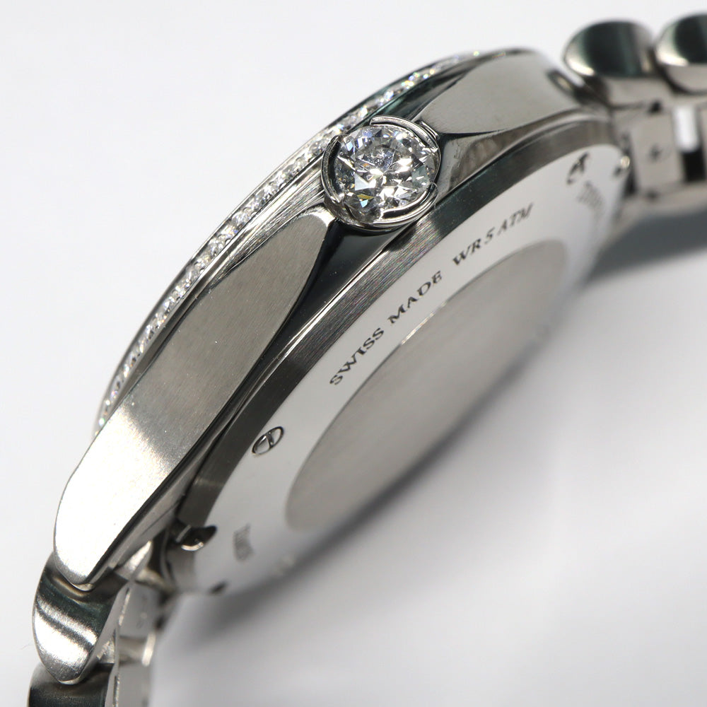 TIFFANY Tiffany Metro 2 Hands Diamond Beezel Ice Blue 12P Diamond Quartz   Watch Weda