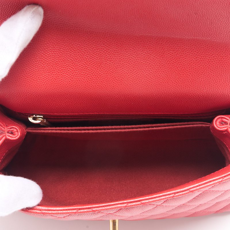CHANEL Matrasse Coco Handle 2WAY Handbag Caviar S Red  Handbag 's Shoulder Bag Lady's Handbag Hybrid 【 Ship】 Viper Mountain Bookstore Online