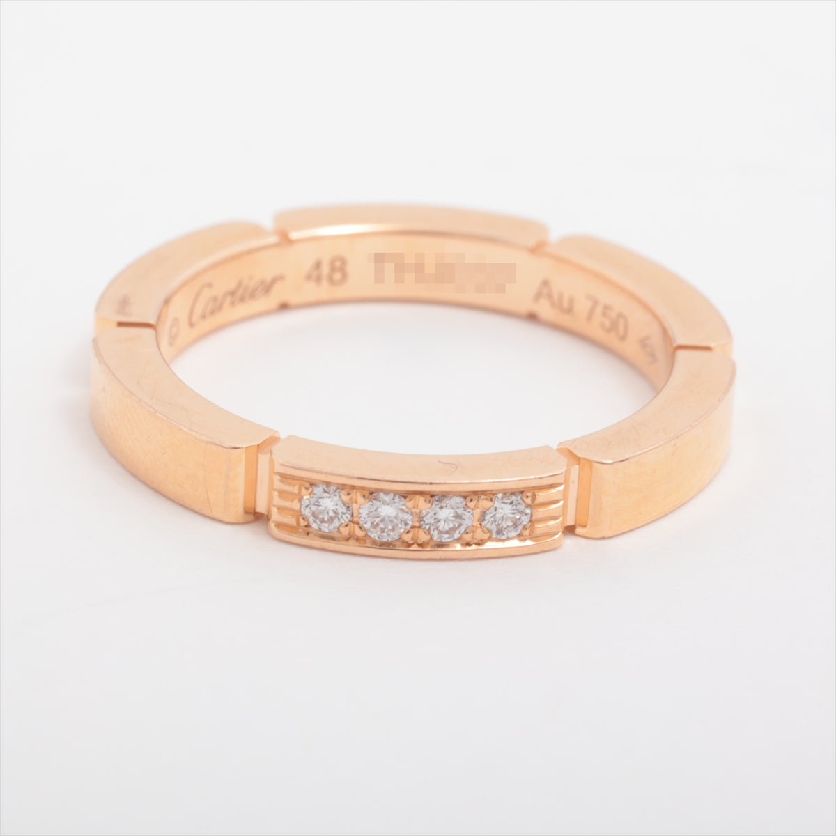 Cartier 4P Diamond Ring 750 (PG) 3.8g 48 G