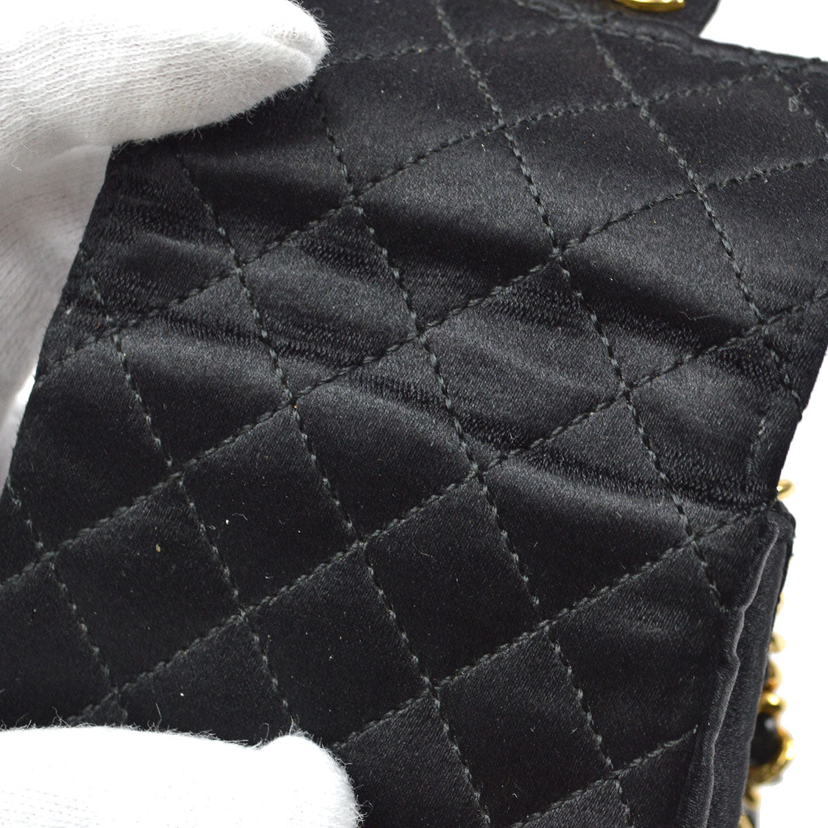 Chanel Classic Flap Micro Black Satin