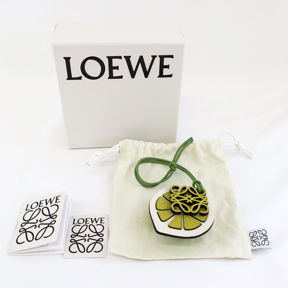 Loewe Lime Charm Supreme Green Classic  S Strap Cut Anagram Fruit Motif Small Box  Weda Quality
