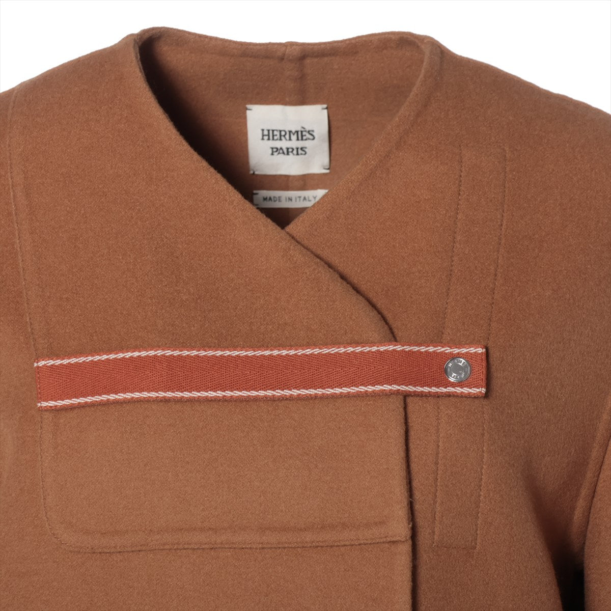 Hermes 20SS Cashmere Coat 36  Brown 06-7102 Selfie Button