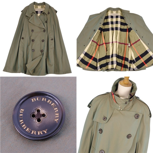 Burberry Coat Trance Coat Cap Poncho Cotton UK10 US8 IT42 (M equivalent) Olive Coat