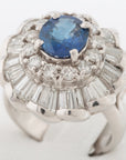 Sapphire Diamond Ring Pt900 15.5g 1.64 056 169