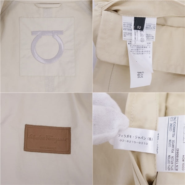 Salvatore Ferragamo Coat Single Trent Coat Cotton Nylon  Mens Made in Italy 52 (L Equivalent) Beige