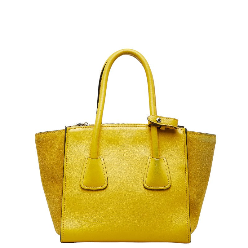 Prada logo handbags shoulder bag 2WAY yellow leather sweat ladies PRADA