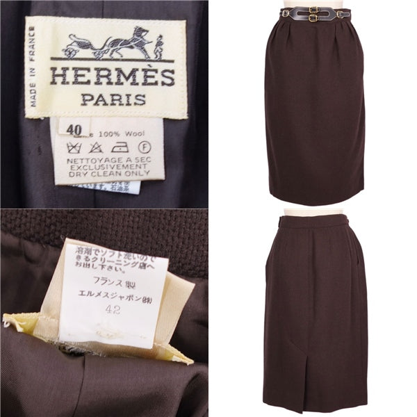 Vint Hermes Shirt Wool G  Bottoms  French Made 40 (M Equivalent) Brown