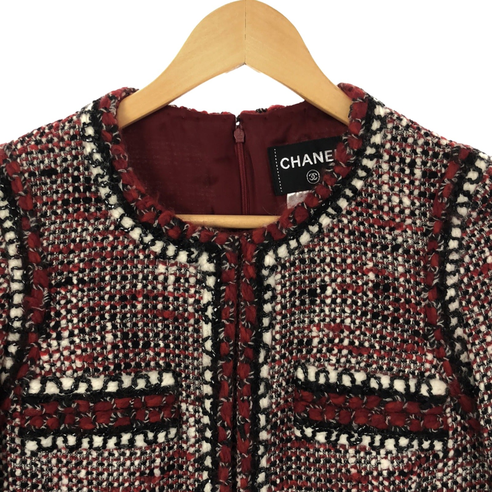 Chanel One Earrings One Piece  Tops Wool  Red P39627V28361