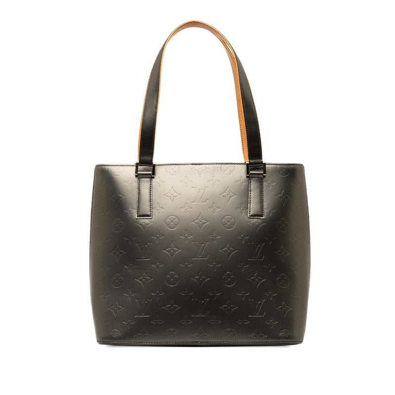 Louis Vuitton Monogram Matt Stockton Handbag M55112 Noneir Black Leather  Louis Vuitton