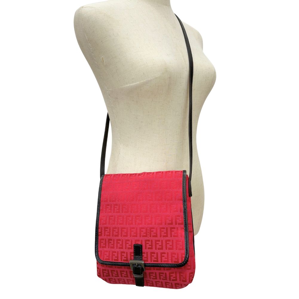 Fendi Fendi Zucca Shoulder Bag 8BT052 Canvas Made in Italy  A5 Snap Button Zucca  A-Rank Quality Slipper