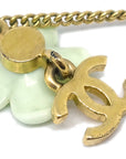 Chanel Flower Pendant Necklace Rhinestone Gold 05A