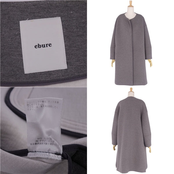 Ebure Coat Long Coat -Color Buttonless Landless Out  36 (S equivalent) Gr  Ebure