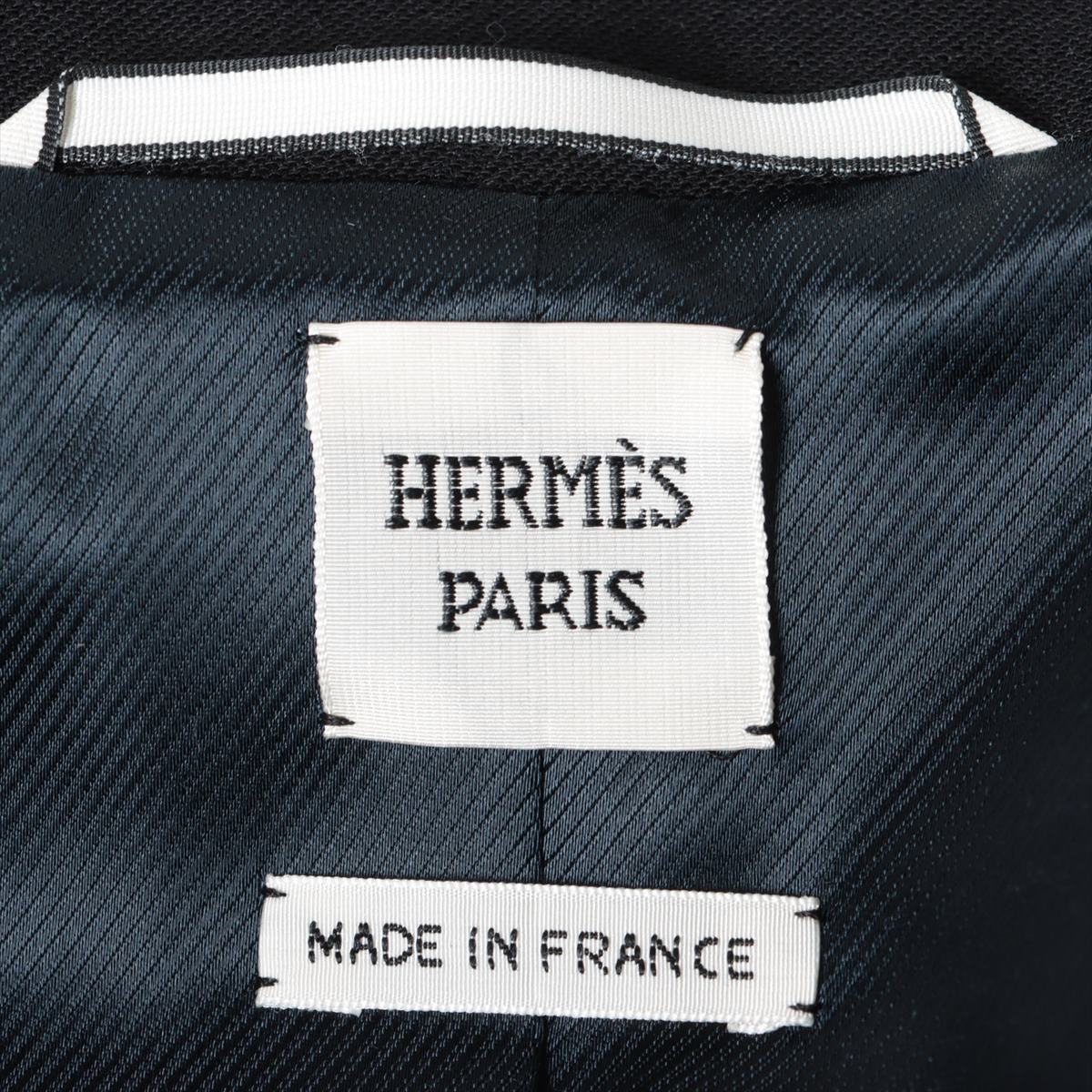 Hermes 23AW Wool Jacket 34  Black 37-7200 Baschur
