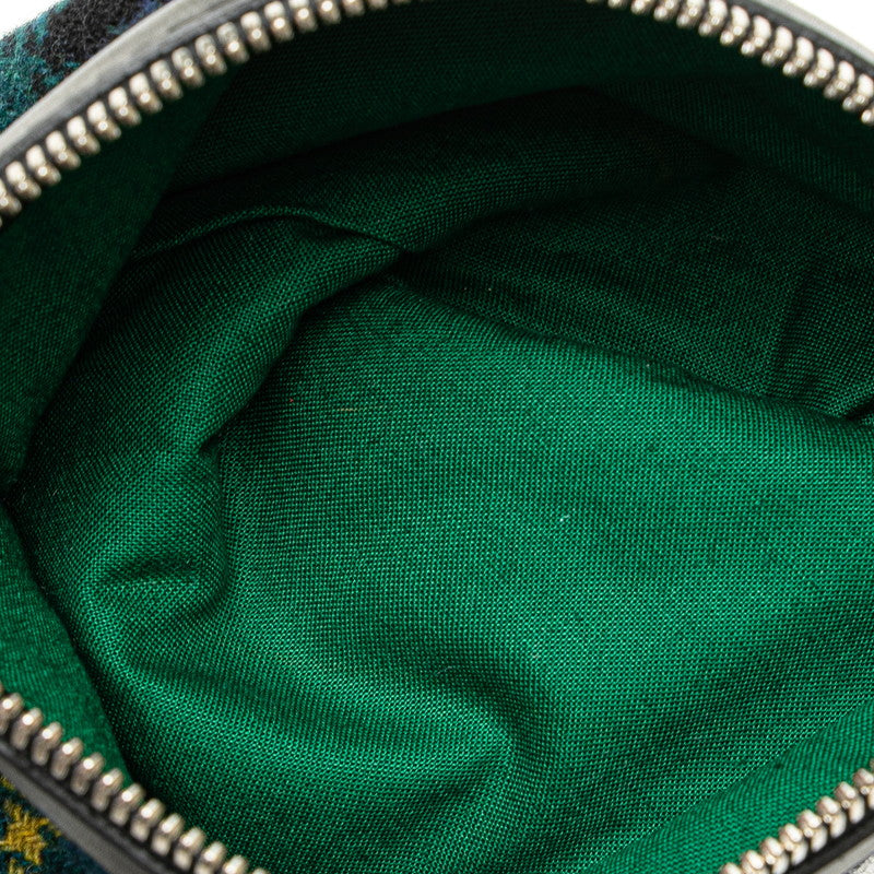 Balenciaga Check Naïve Cabus S Tote Bag 339933 Green Black Multicolor Wool Leather  BALENCIAGA