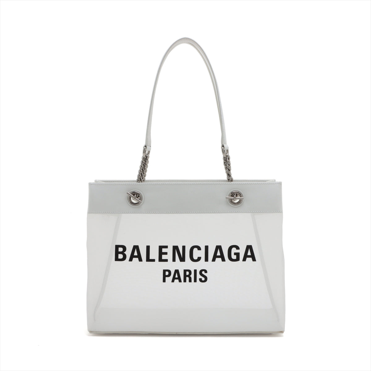 Balenciaga duty-free mesh x leather bag white 741602