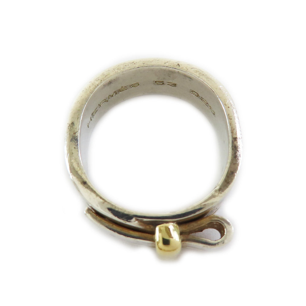 Hermes Artemis Ribbon Motif Silver SV925 Ring Accessories  Size 53 Vintage  Box