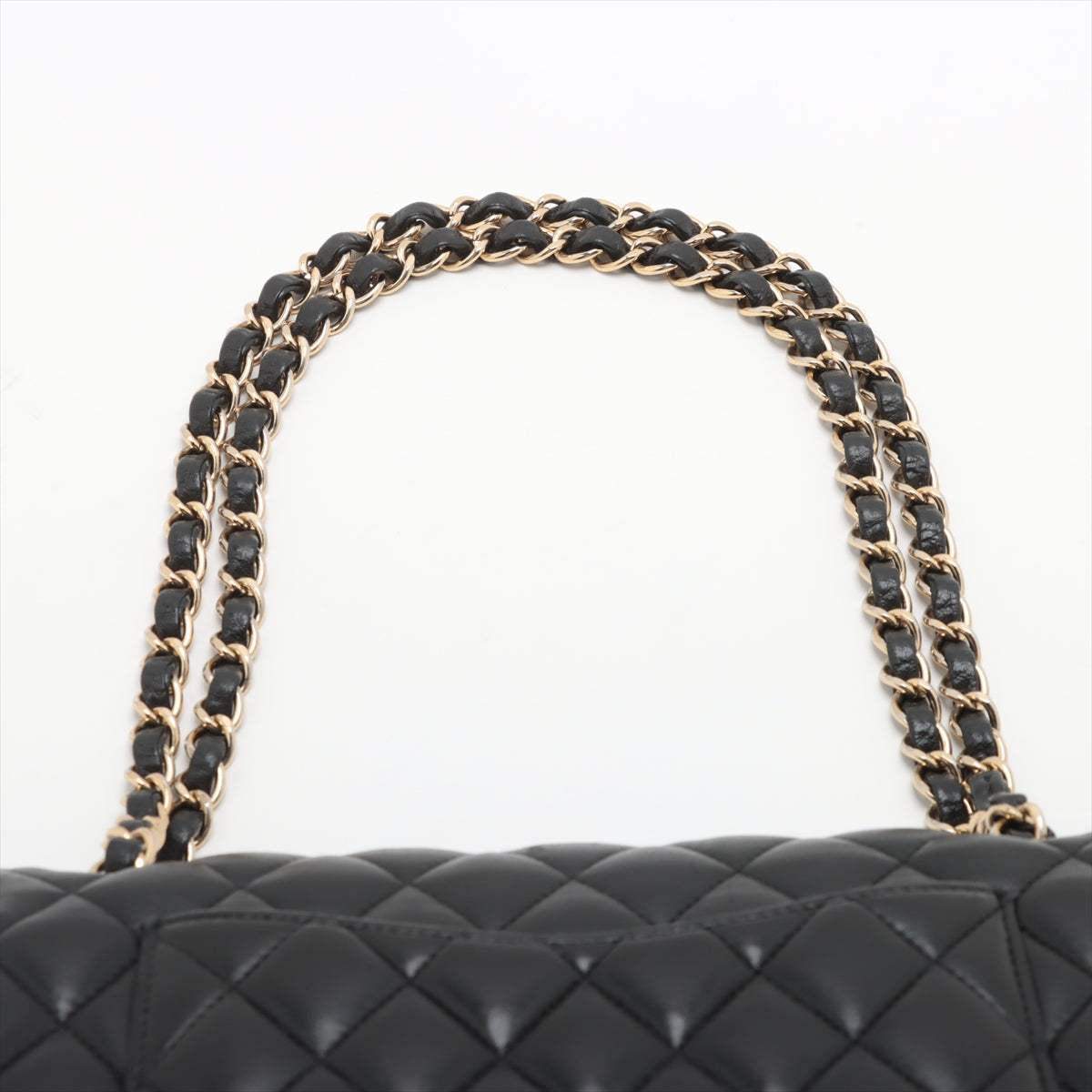 Chanel Matrasse 25  Double Flap Double Chain Bag Black G  18th A01112