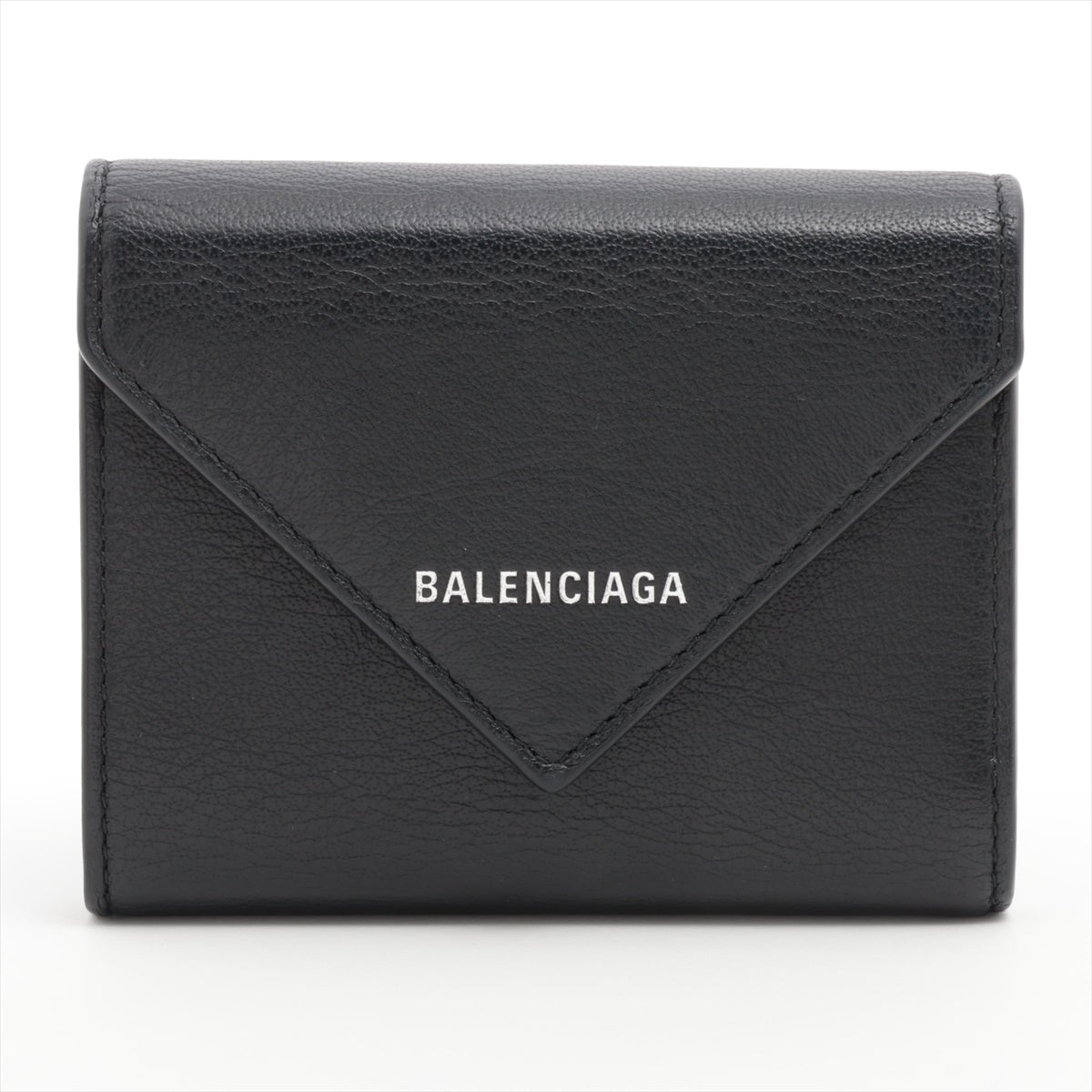 Balenciaga 615653 Leather Compact Wallet Black