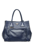 Prada Triangle Logo  Handbag BN2795 Blue  Leather  Prada