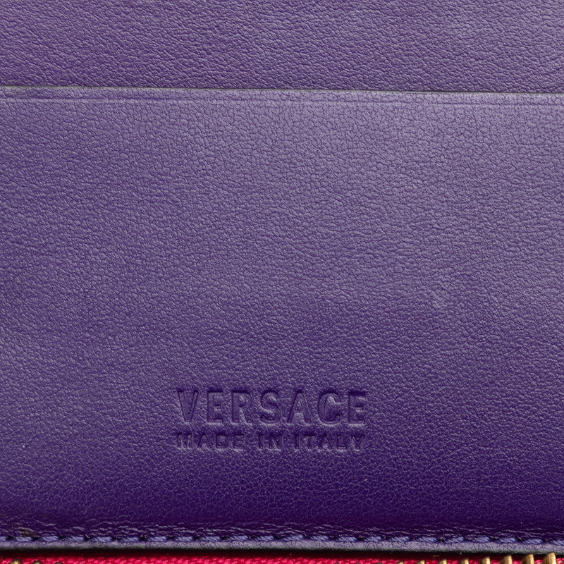 Versace Medusa Round  Twin Fold Wallet Pink Gold Leather  Versace