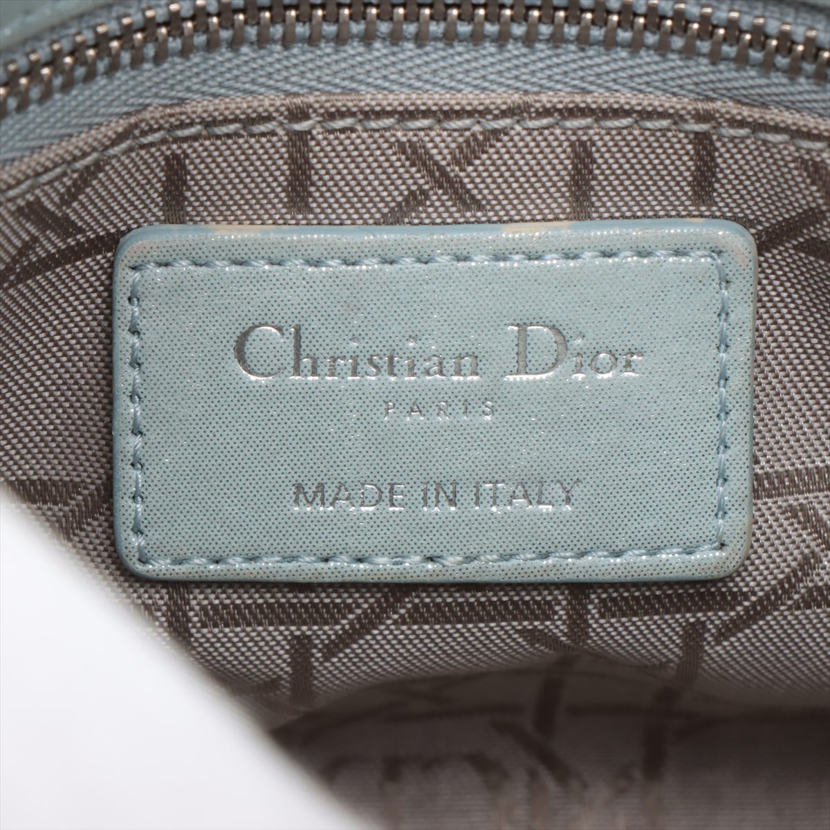 Christian Dior Dior Mini 皮革 2WAY 手提包 淺藍色